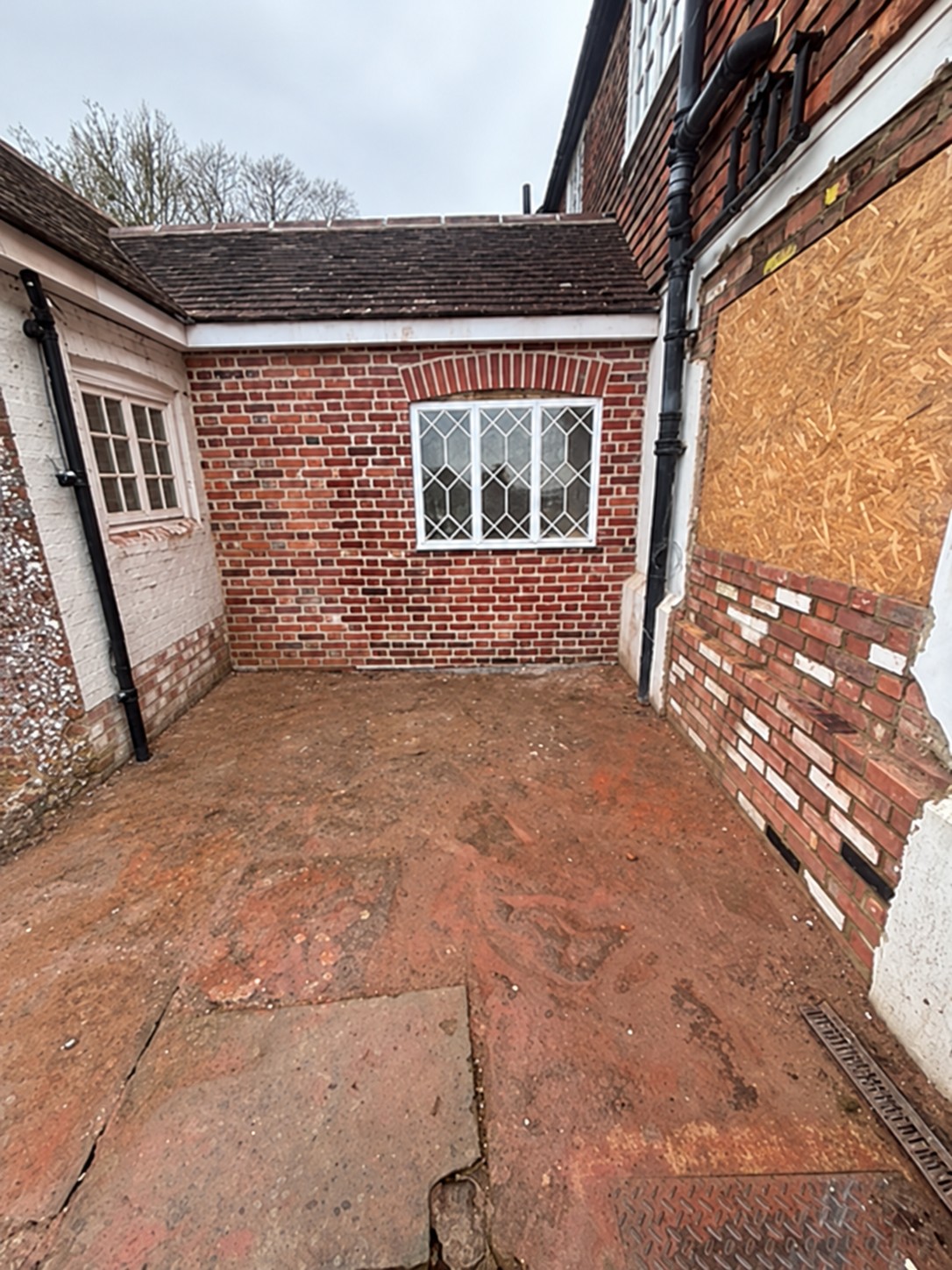 Repointed brickwork at a listed building in Woodchurch