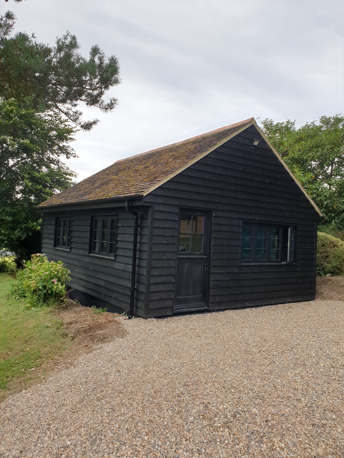 Refurbished timber-clad gym studio in Woodchurch